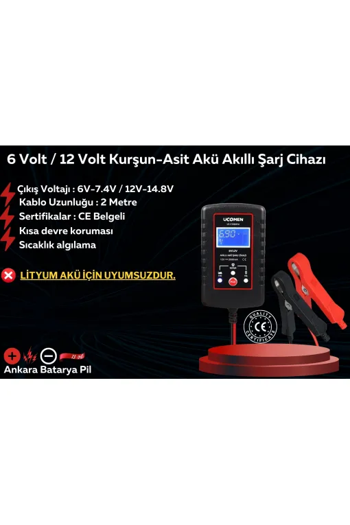 YOKOHAMA 12V 18 AH VE Ucomen 6/12V 2A Siyah Akü Şarj Cihazı YOKOHAMA 12V 18 AH VE Ucomen 6/12V 2A Siyah Akü Şarj Cihazı